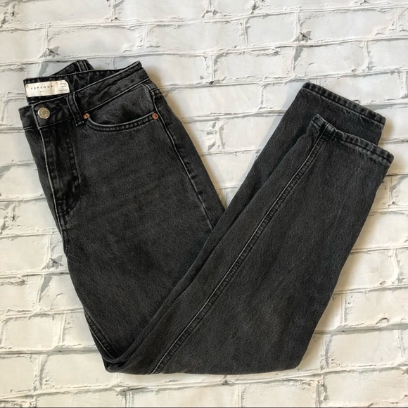 Topshop Denim - Topshop Mom Jean High Waist Black Jeans